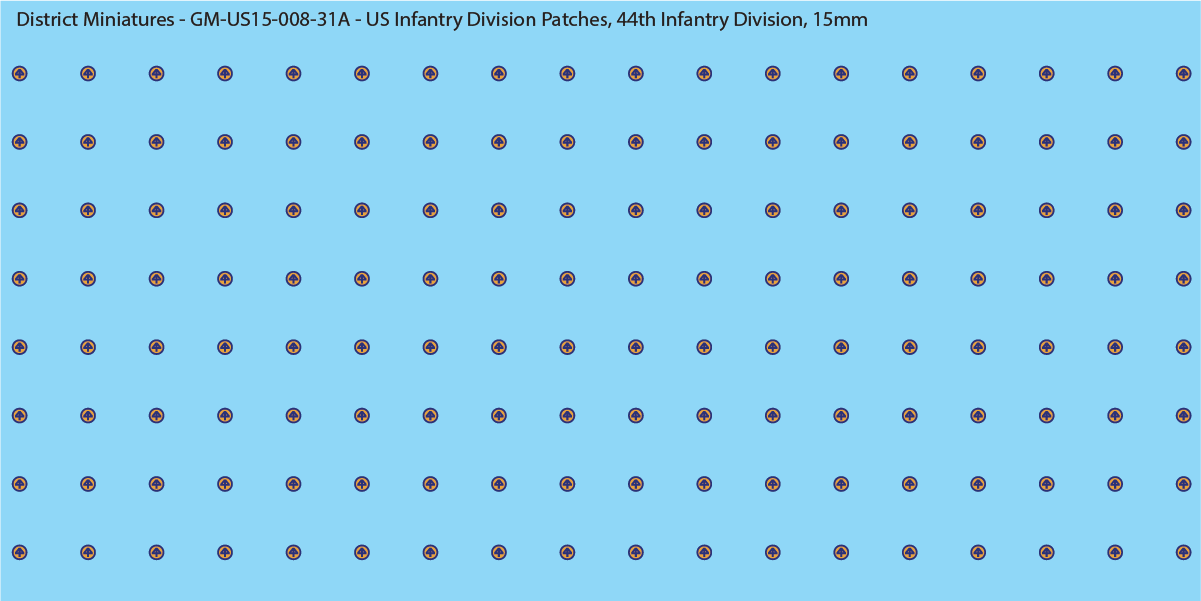 WW2 US - US Infantry Division Patches (Multiple Options), 15mm Decals