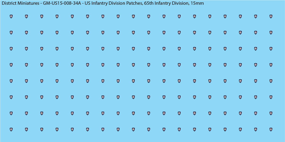 WW2 US - US Infantry Division Patches (Multiple Options), 15mm Decals