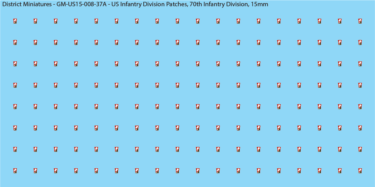 WW2 US - US Infantry Division Patches (Multiple Options), 15mm Decals