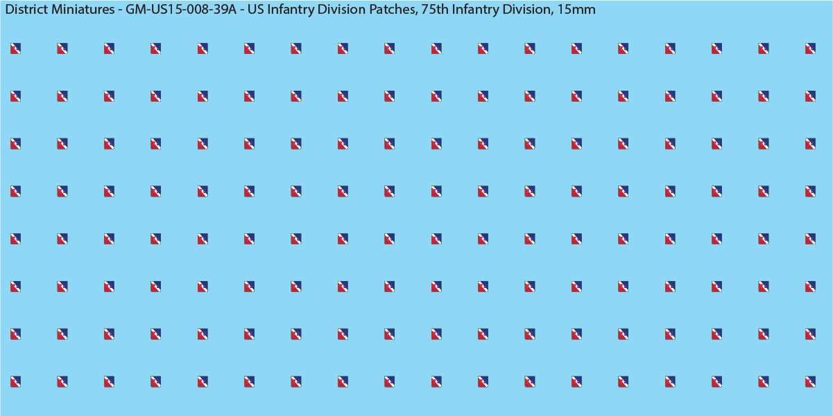 WW2 US - US Infantry Division Patches (Multiple Options), 15mm Decals