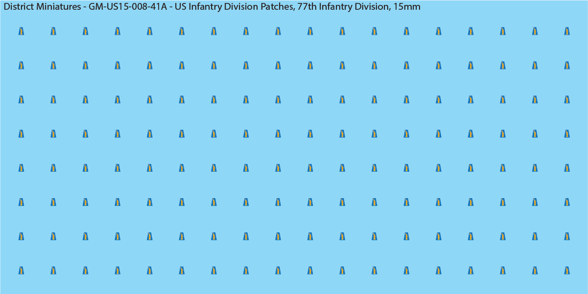 WW2 US - US Infantry Division Patches (Multiple Options), 15mm Decals