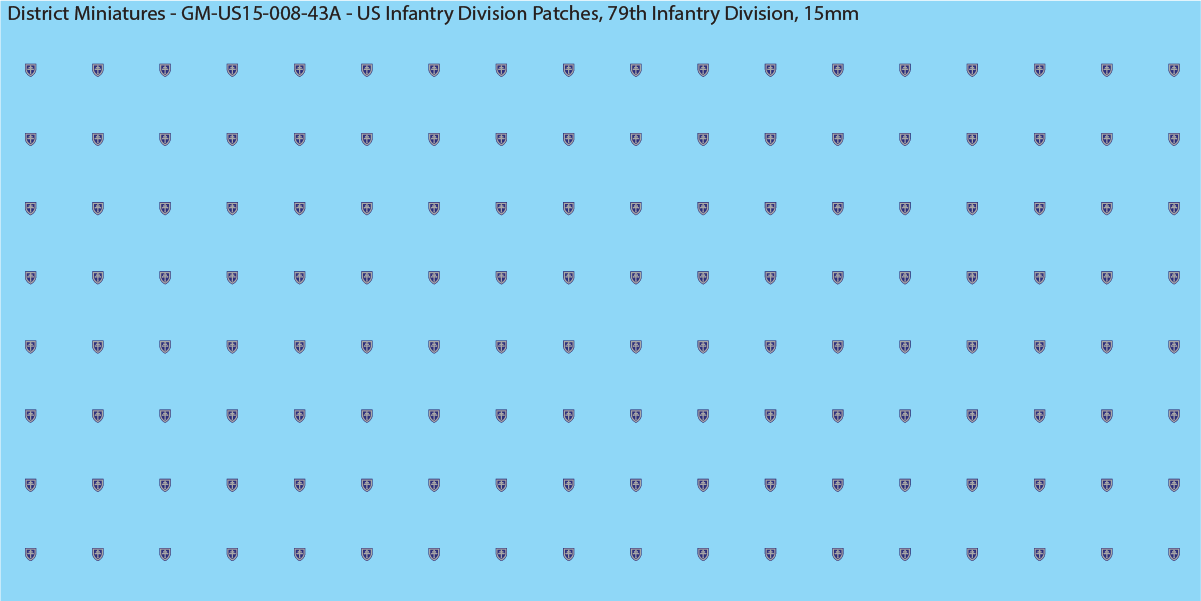 WW2 US - US Infantry Division Patches (Multiple Options), 15mm Decals