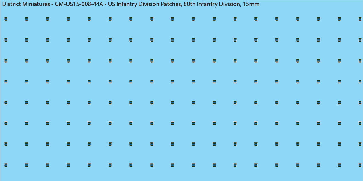 WW2 US - US Infantry Division Patches (Multiple Options), 15mm Decals