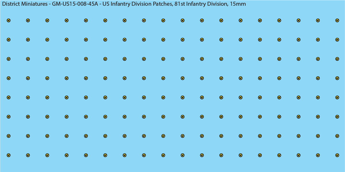 WW2 US - US Infantry Division Patches (Multiple Options), 15mm Decals