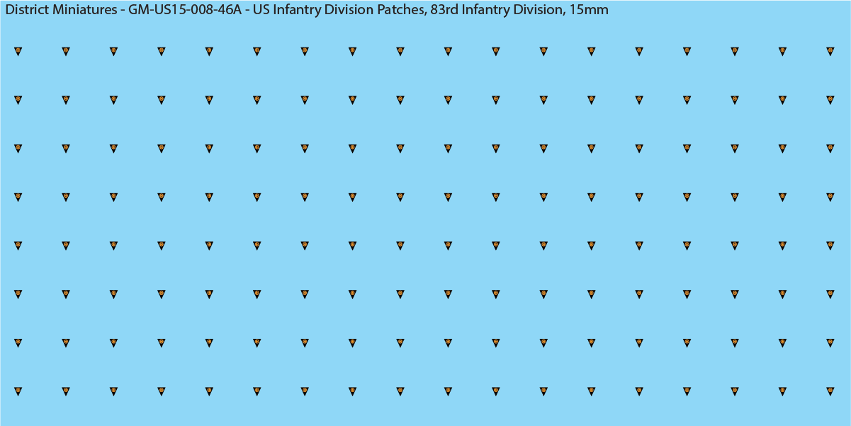 WW2 US - US Infantry Division Patches (Multiple Options), 15mm Decals