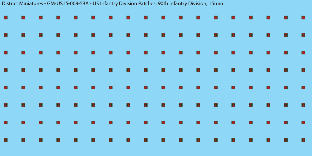 WW2 US - US Infantry Division Patches (Multiple Options), 15mm Decals