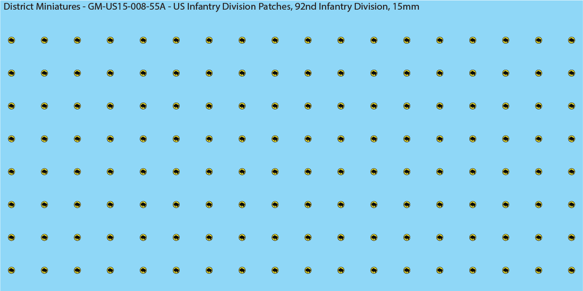 WW2 US - US Infantry Division Patches (Multiple Options), 15mm Decals