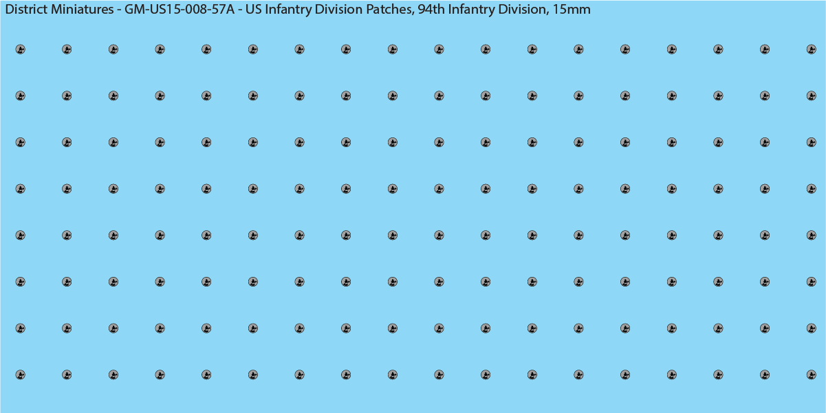 WW2 US - US Infantry Division Patches (Multiple Options), 15mm Decals