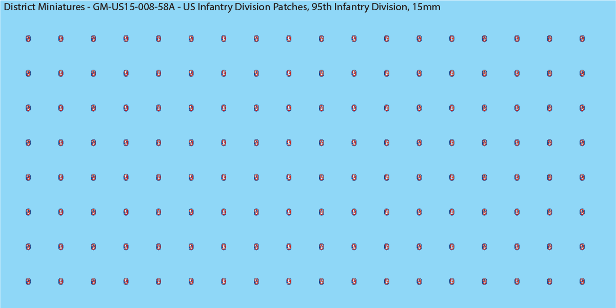 WW2 US - US Infantry Division Patches (Multiple Options), 15mm Decals