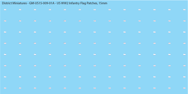 WW2 US Infantry Flag Patches (Multiple Options), 15mm Decals