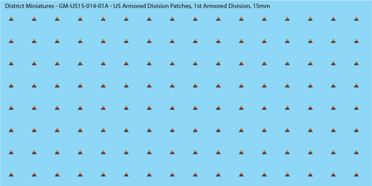 WW2 US - US Armored Division Patches (Multiple Options), 15mm Decals