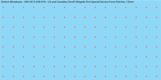 WW2 US and Canadian Devil's Brigade First Special Service Force Patches, 15mm Decals
