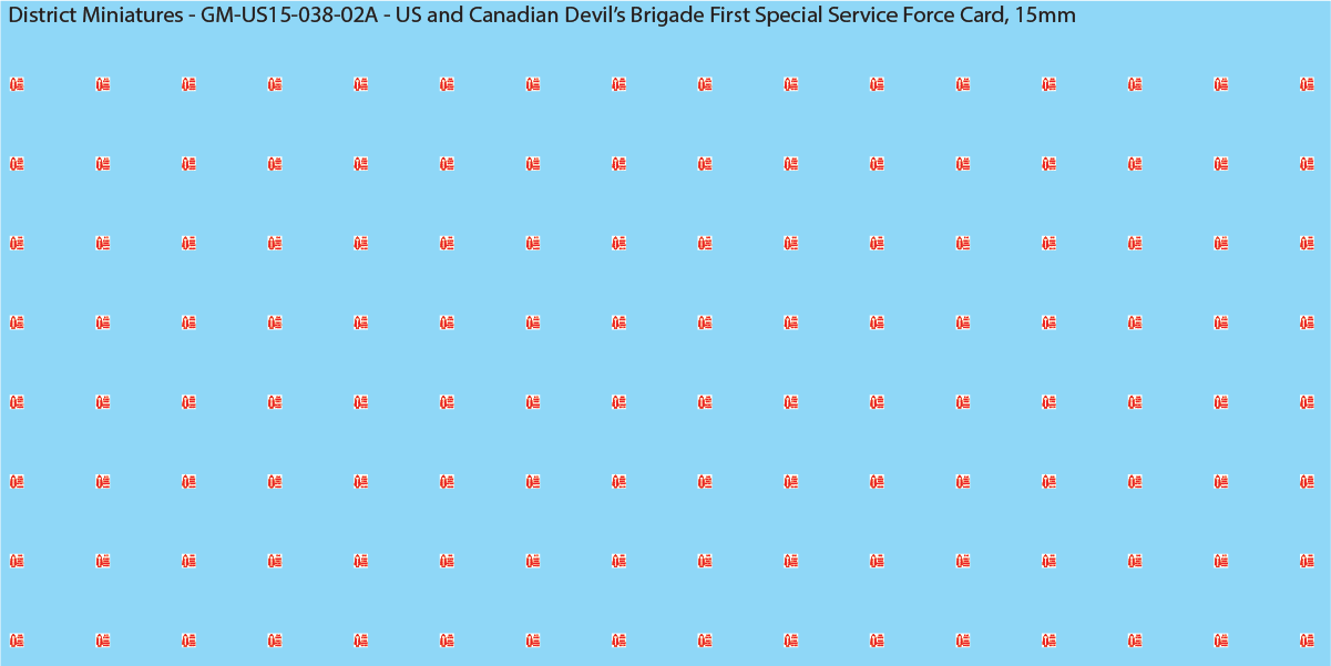 WW2 US and Canadian Devil's Brigade First Special Service Force Card, 15mm Decals