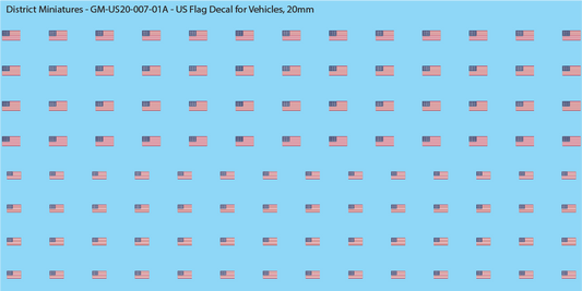 WW2 US Flag Decals for Vehicles, 20mm Decals