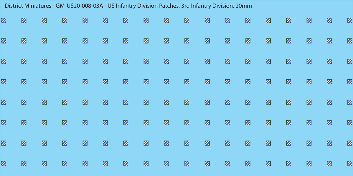 WW2 US - US Infantry Division Patches (Multiple Options), 20mm Decals