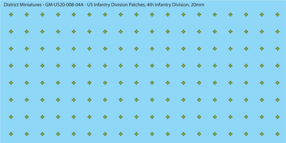 WW2 US - US Infantry Division Patches (Multiple Options), 20mm Decals