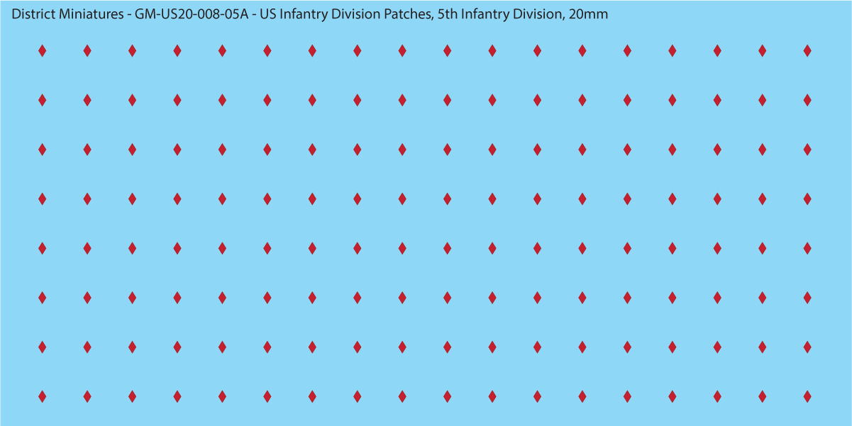 WW2 US - US Infantry Division Patches (Multiple Options), 20mm Decals