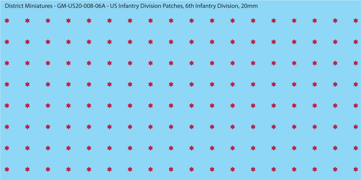 WW2 US - US Infantry Division Patches (Multiple Options), 20mm Decals