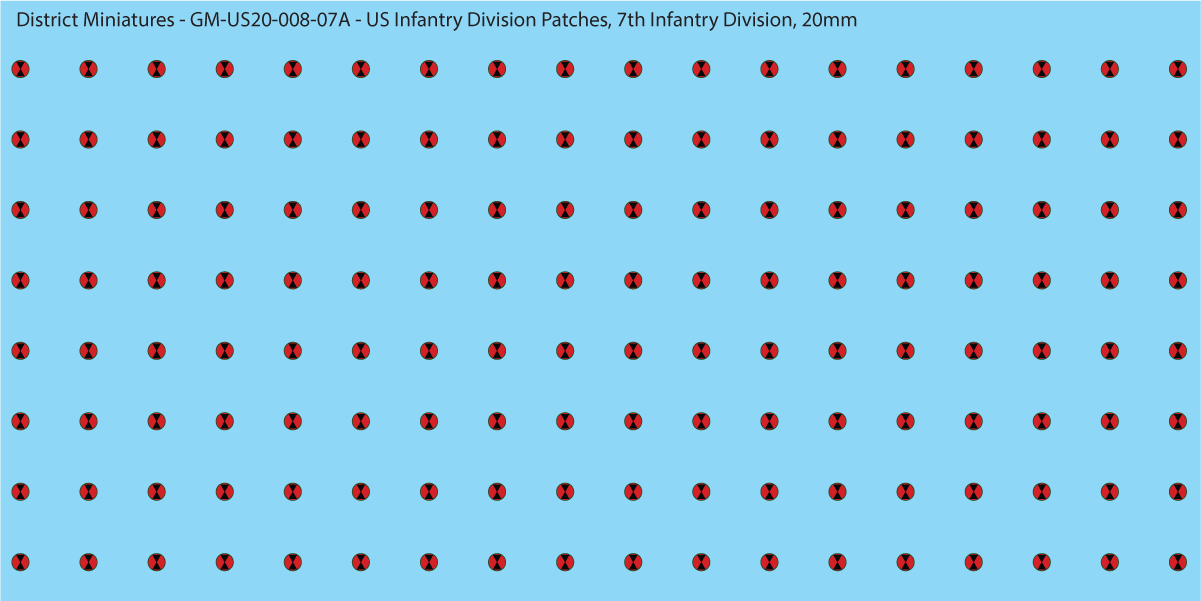 WW2 US - US Infantry Division Patches (Multiple Options), 20mm Decals