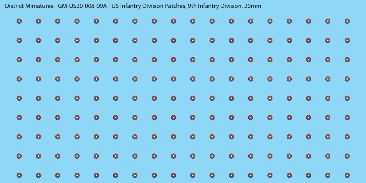WW2 US - US Infantry Division Patches (Multiple Options), 20mm Decals