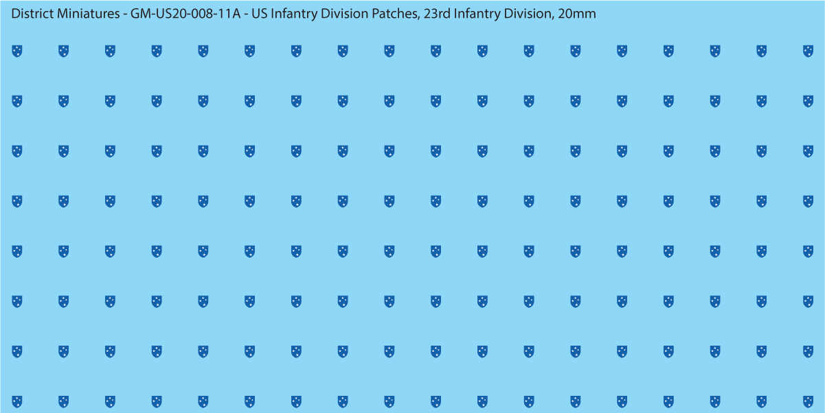 WW2 US - US Infantry Division Patches (Multiple Options), 20mm Decals