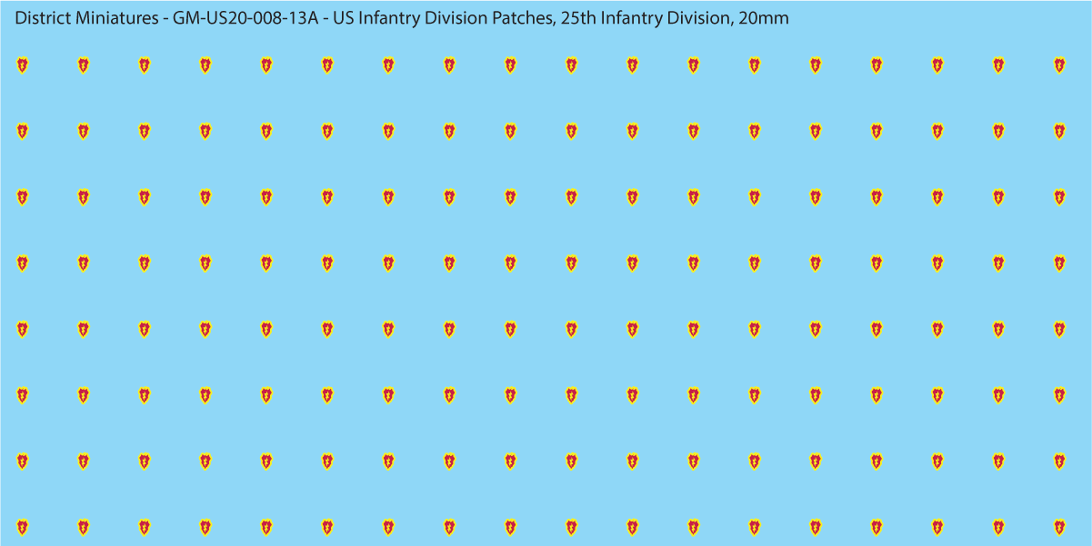 WW2 US - US Infantry Division Patches (Multiple Options), 20mm Decals