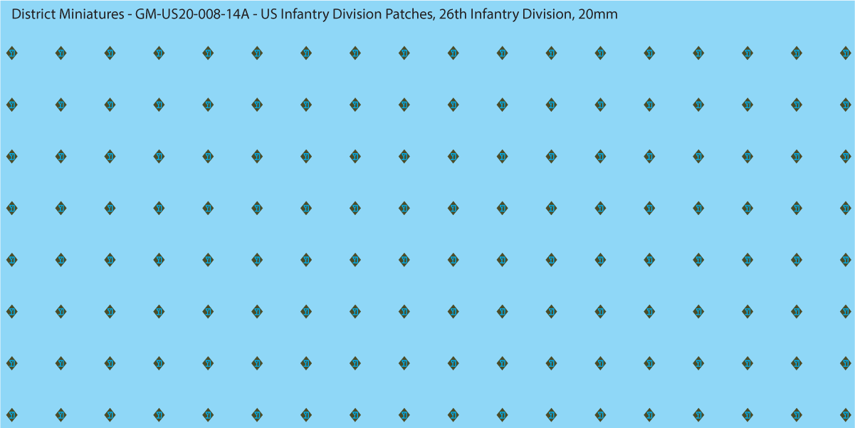 WW2 US - US Infantry Division Patches (Multiple Options), 20mm Decals