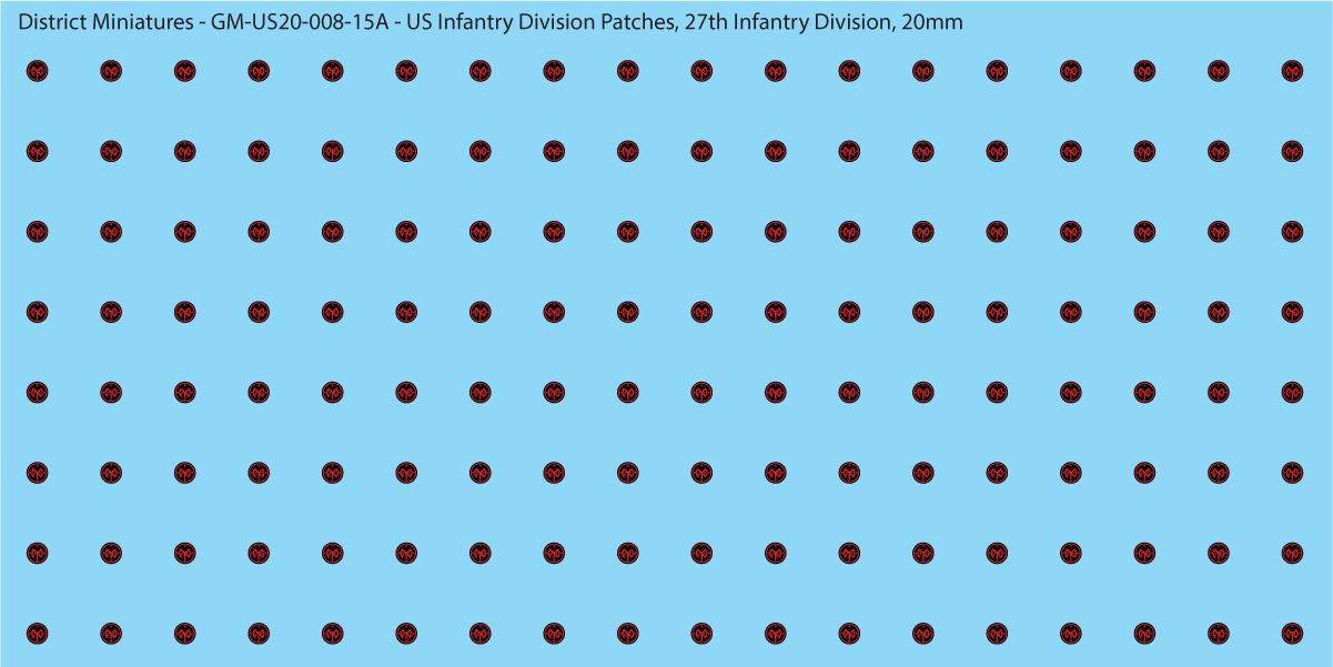 WW2 US - US Infantry Division Patches (Multiple Options), 20mm Decals