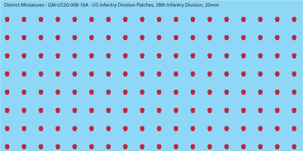 WW2 US - US Infantry Division Patches (Multiple Options), 20mm Decals