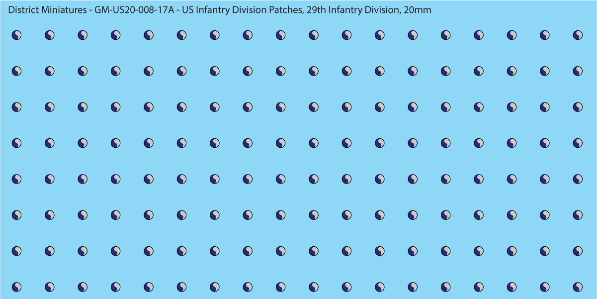 WW2 US - US Infantry Division Patches (Multiple Options), 20mm Decals