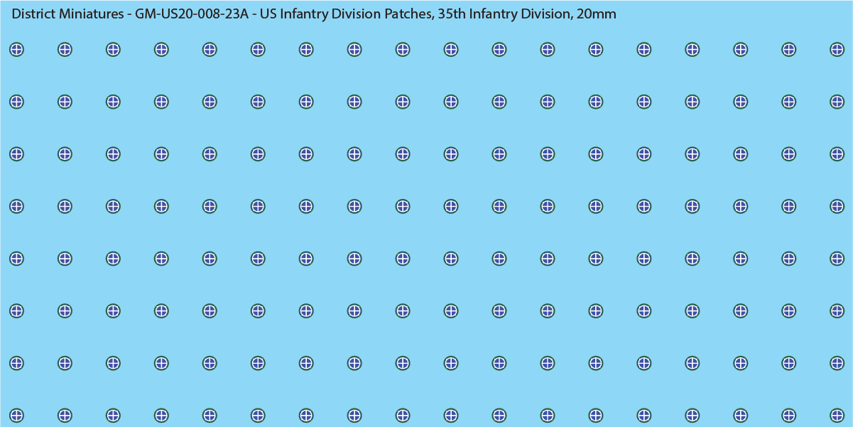 WW2 US - US Infantry Division Patches (Multiple Options), 20mm Decals