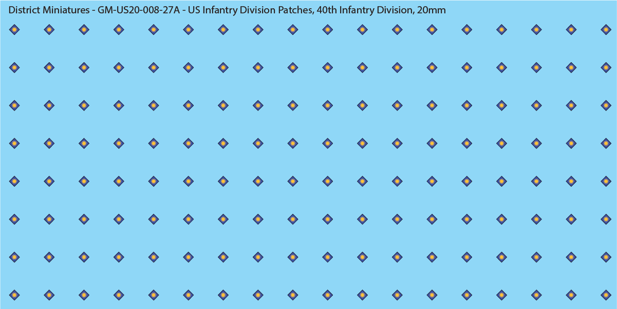 WW2 US - US Infantry Division Patches (Multiple Options), 20mm Decals