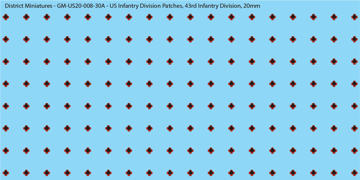 WW2 US - US Infantry Division Patches (Multiple Options), 20mm Decals