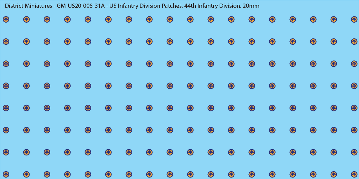 WW2 US - US Infantry Division Patches (Multiple Options), 20mm Decals