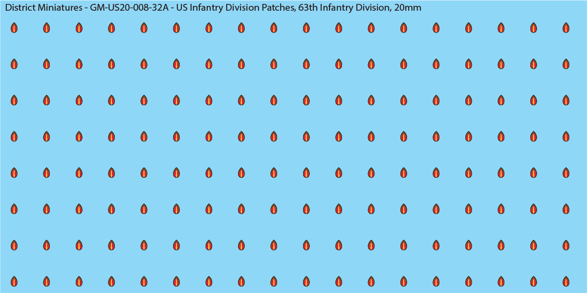 WW2 US - US Infantry Division Patches (Multiple Options), 20mm Decals