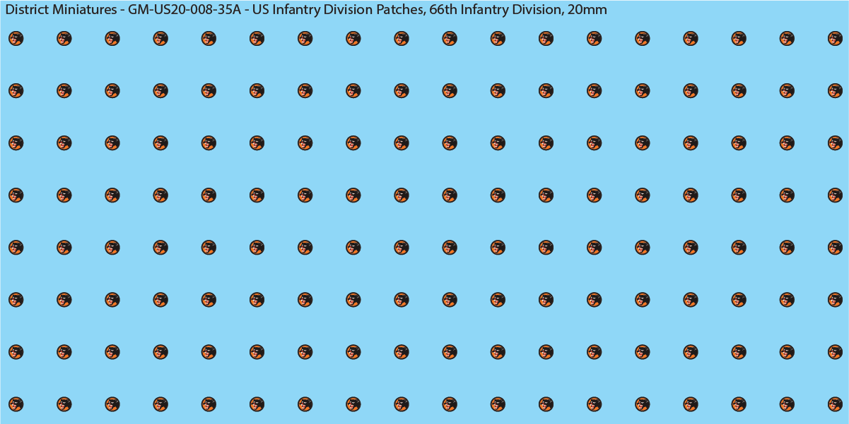WW2 US - US Infantry Division Patches (Multiple Options), 20mm Decals
