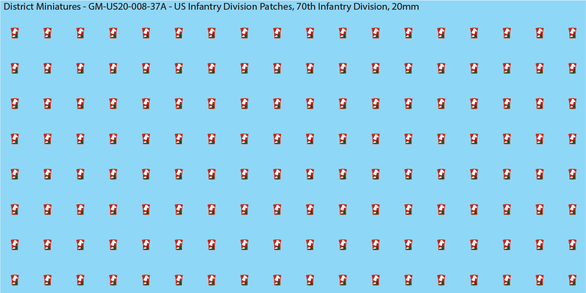 WW2 US - US Infantry Division Patches (Multiple Options), 20mm Decals