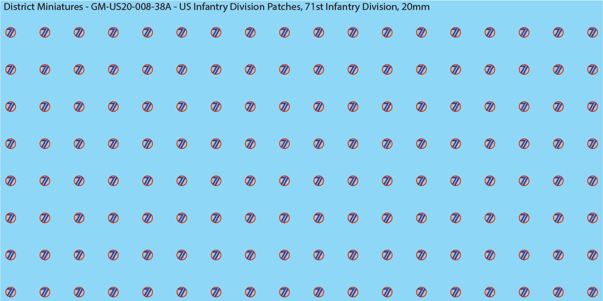 WW2 US - US Infantry Division Patches (Multiple Options), 20mm Decals