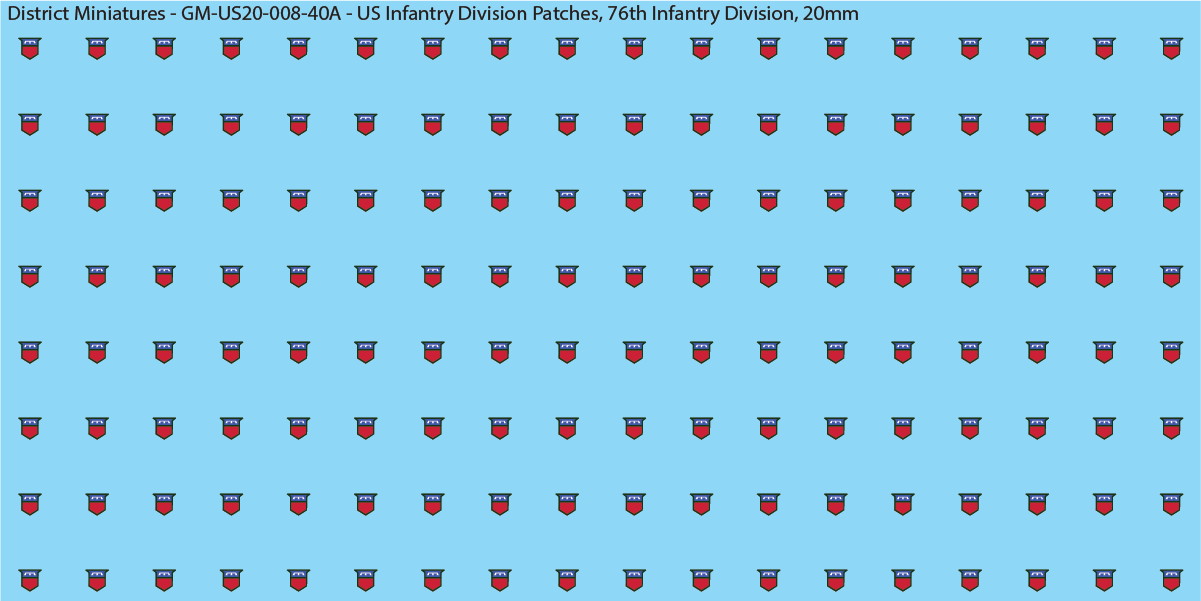 WW2 US - US Infantry Division Patches (Multiple Options), 20mm Decals