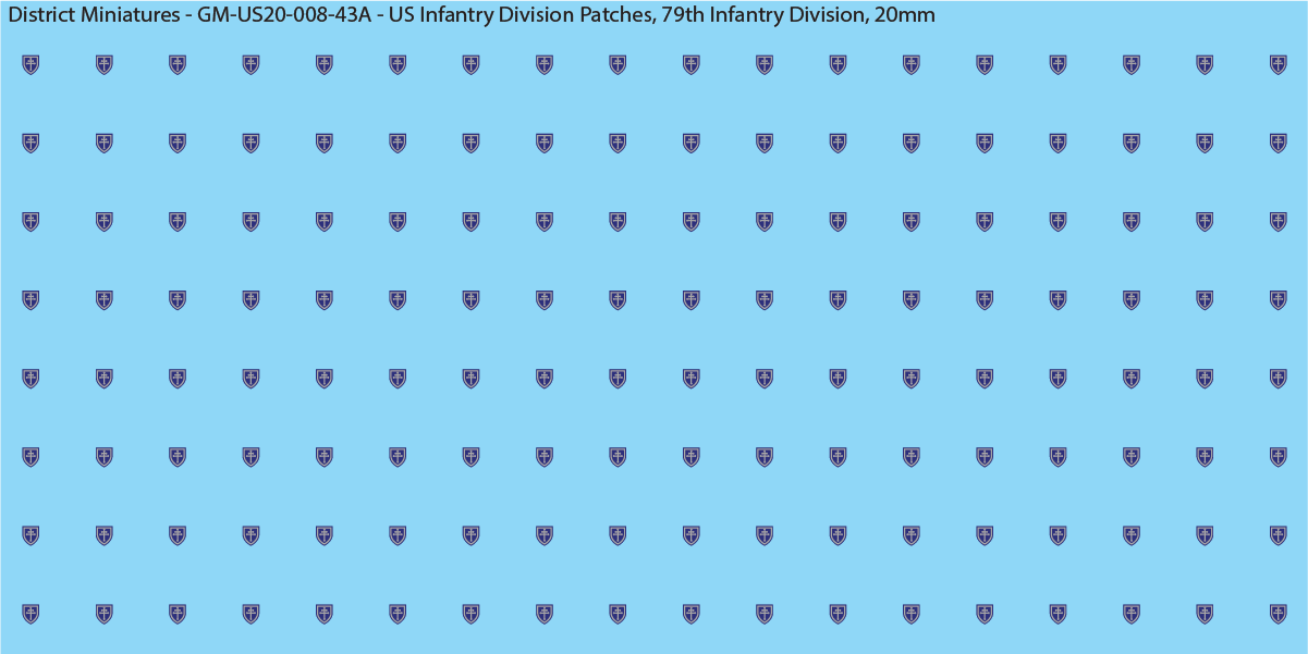 WW2 US - US Infantry Division Patches (Multiple Options), 20mm Decals