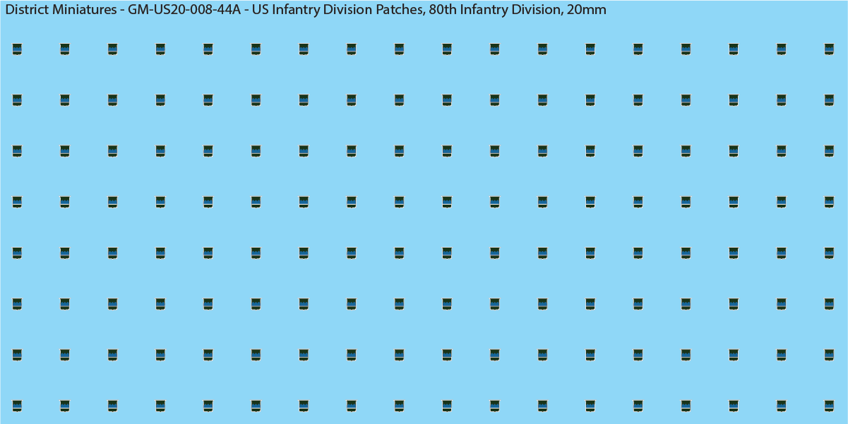 WW2 US - US Infantry Division Patches (Multiple Options), 20mm Decals