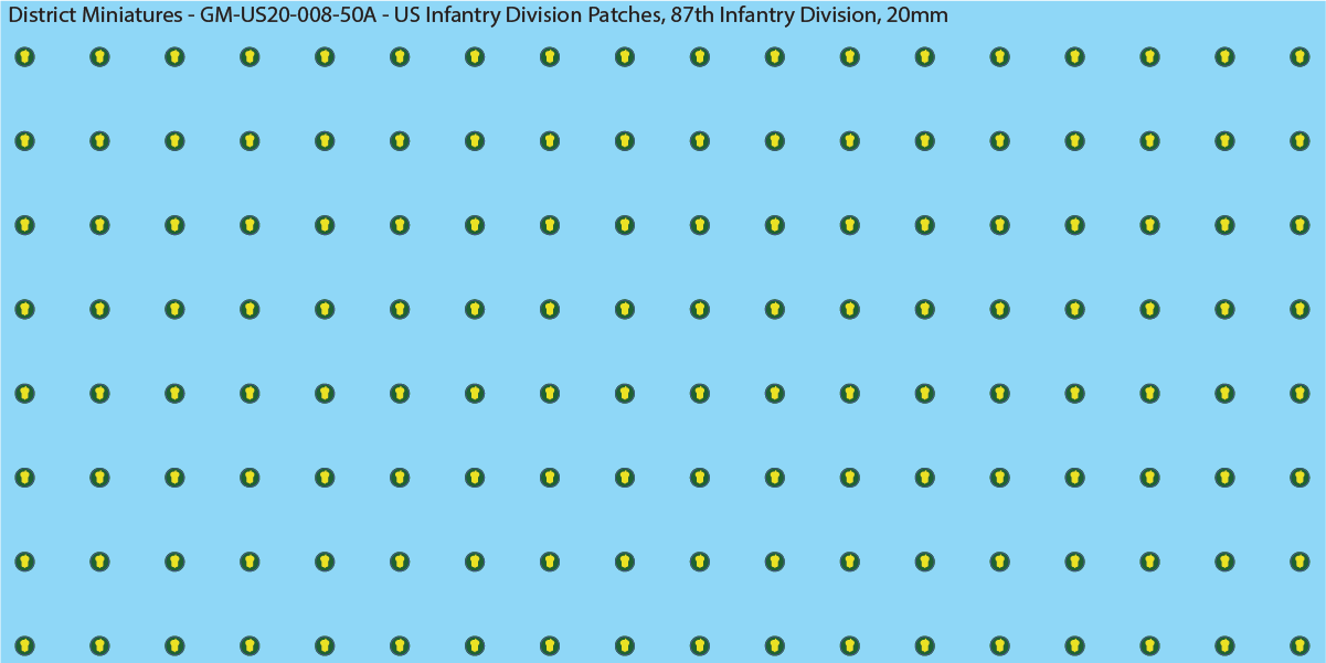 WW2 US - US Infantry Division Patches (Multiple Options), 20mm Decals