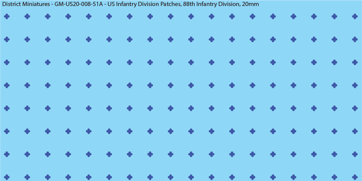 WW2 US - US Infantry Division Patches (Multiple Options), 20mm Decals