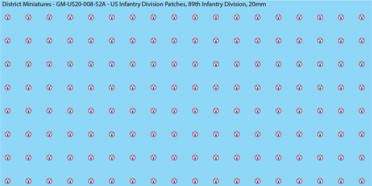 WW2 US - US Infantry Division Patches (Multiple Options), 20mm Decals