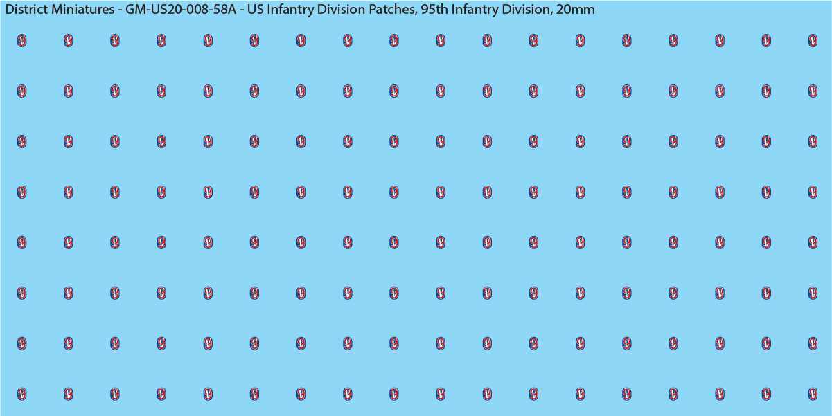 WW2 US - US Infantry Division Patches (Multiple Options), 20mm Decals