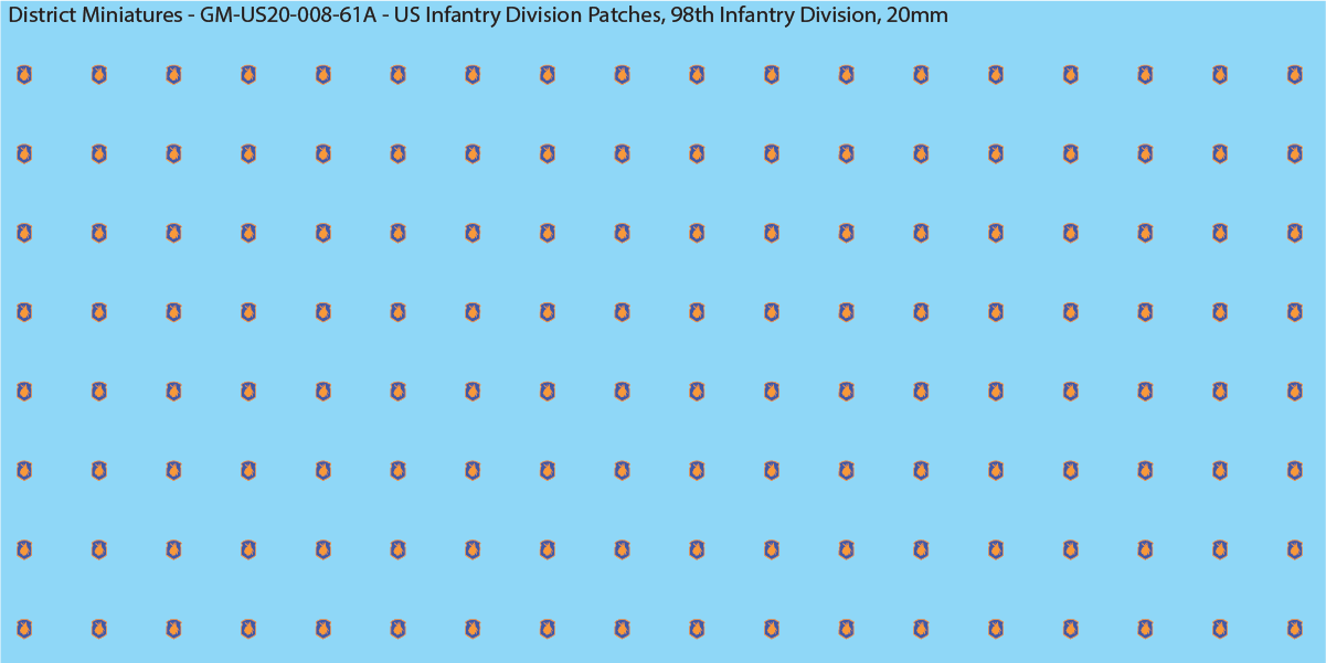 WW2 US - US Infantry Division Patches (Multiple Options), 20mm Decals