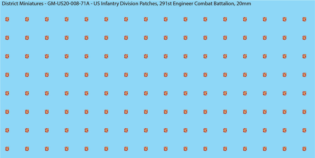 WW2 US - US Infantry Division Patches (Multiple Options), 15mm Decals