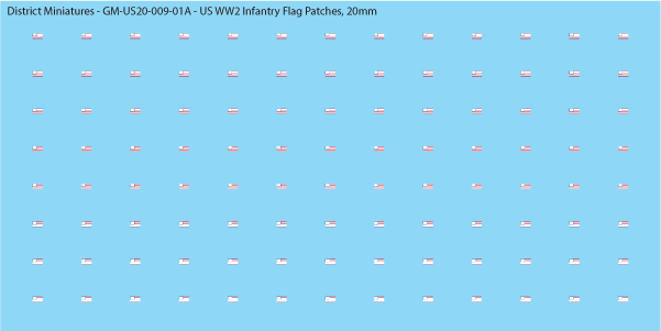 WW2 US Infantry Flag Patches (Multiple Options), 20mm Decals