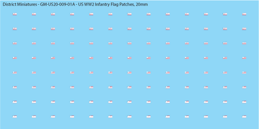 WW2 US Infantry Flag Patches (Multiple Options), 20mm Decals