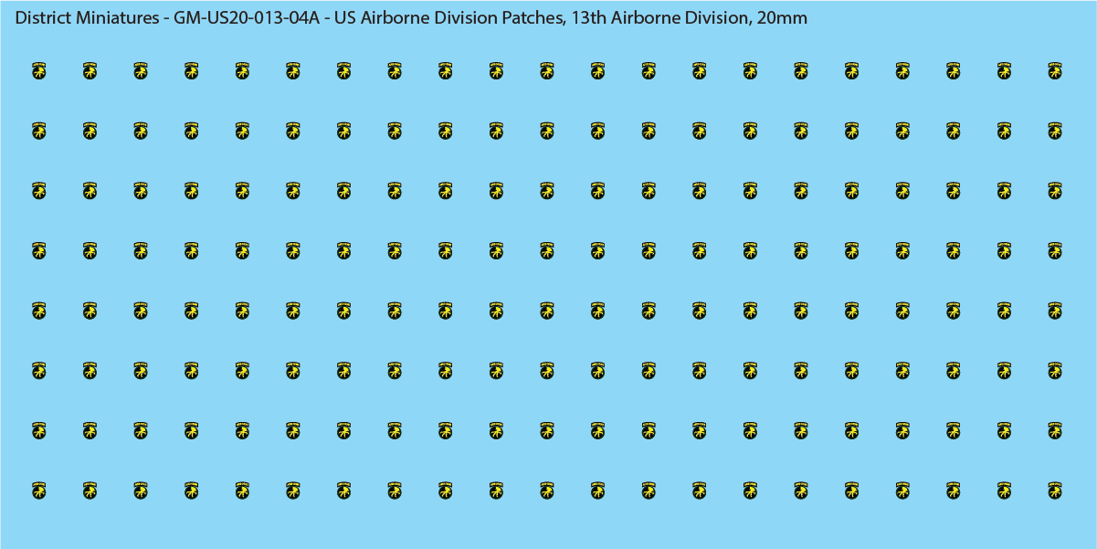 WW2 US - US Airborne Division Patches (Multiple Options), 20mm Decals